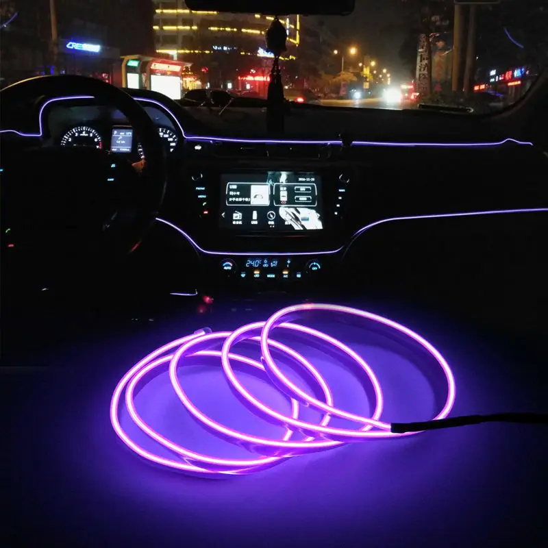Auto Öösel tuled Led Dekoratiivne Lamp EL Juhtmestik Neoon Ribad Auto DIY Uudsus Valgustus USB Pool Atmosfääri 1M/2M/3M