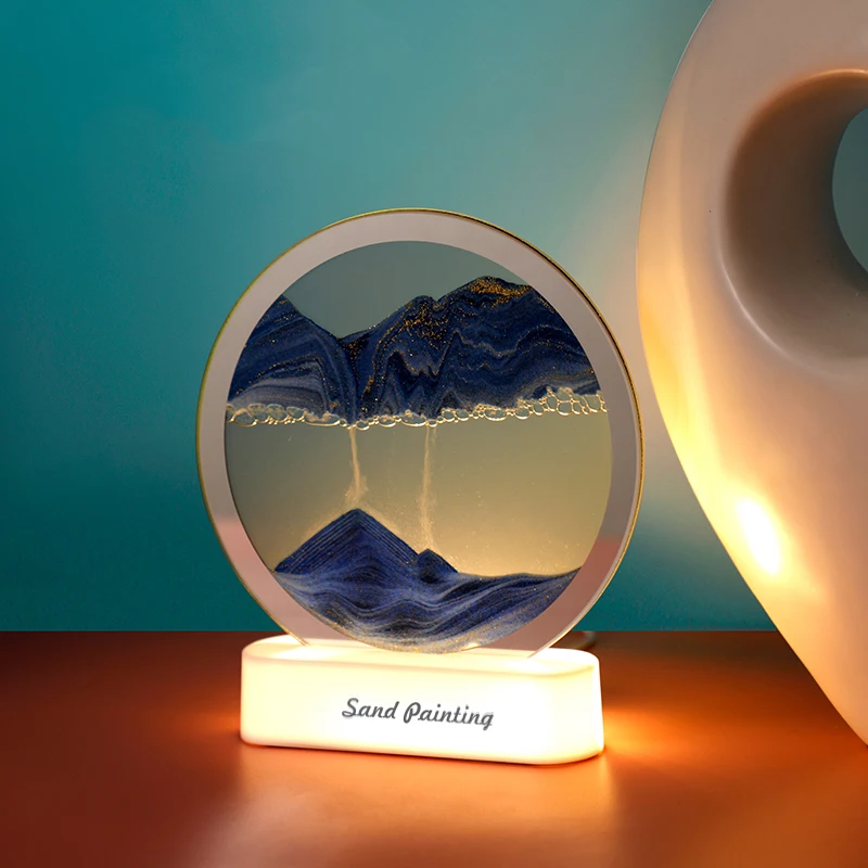 Loominguline Raba Maali Öö Valguses Romantiline 3D Liivakell laualamp Leibkonna Töölaua Kaunistus LED Valgus Jõulud Kingitus