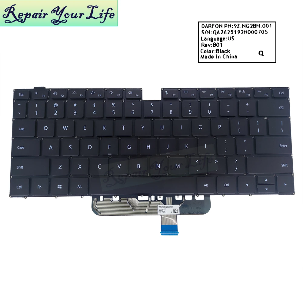 Uus RU US English UK GB vene Taustavalgustusega Klaviatuur Huawei MagicBook Pro HYLR-WFQ9 hlyl-wfq9 Sülearvuti klaviatuurid 9Z.NG2BN.001