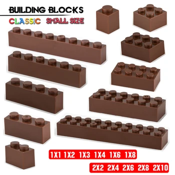 Ehitusplokk 1X4 1X8 2X2 2X6 2X10 auk Pruun tellis põhilised tarvikud haridus loovust ühilduv brand building block mänguasjad  5