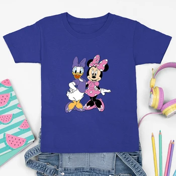 Parim Vendi Kids Särk Minnie ja Daisy Disney T-Särk Laste Lühikesed Varrukad Streetwear Väikelapse Tees 3-12 Aastat Tüdruku Riided  10