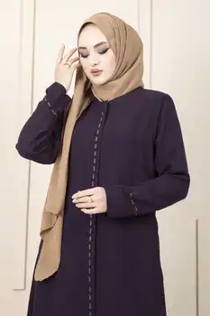 Naiste Kivi Tikitud Kärgstruktuuri Hijab Abaya Ramadan Kimono Jakk Pluss Suurus Riided Välimine Kauhtana Marocain Moslemi Türgi 2022  10
