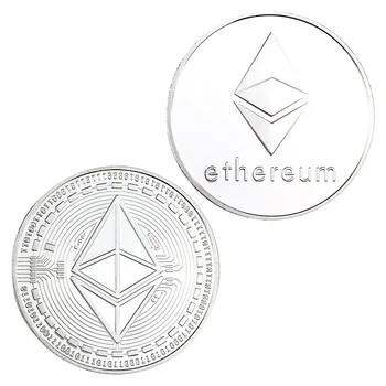 ETH Kiip Pinnatud Mustriline Ethereum Bitcoin on sisse Pressitud Stereo Bitcoin Digitaalse Valuuta Müntide Füüsiline Mälestus Natuke Metallist  10