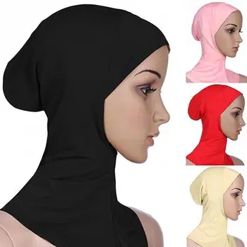 Ilu Moslemi Hijab Islami Jersey Turban Naiste Must Ninja Underscarf Mütsid Vahetu Juht Sall Täielikult Katta Sisemised Katted mütsid  10