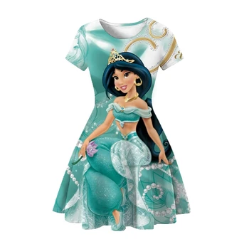 Disney Aladdin Printsess Jasmine Tüdrukute Kleit Ilus Kleidid Pool Fantaasia Kostüümid Lapsed Vabaaja-Line Suvel Kleidid 3-12T  10