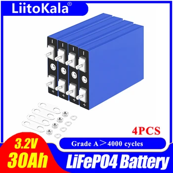 LiitoKala 3.2 V 30Ah LiFePO4 aku cell Liitium-raud-fosfaat sügav tsüklit Diy 12V 24V 36V 48V päikeseenergia UPS power  4
