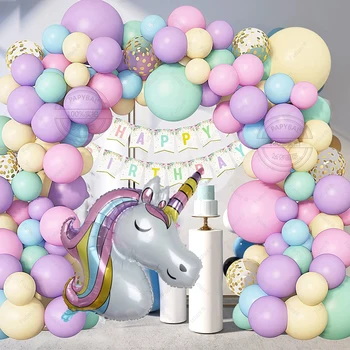 Maca Candy Värv Unicorn Foolium Õhupallid Lastele Sünnipäeva Baby Shower Pool Decors Täispuhutav Õhu Globos Asjade Õhupallid Kingitus  10