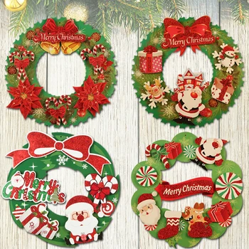 Jõulud Pärg Ukse Rippuvad Dekoratsioonid Kõrge Kvaliteediga kahepoolne Trükkimine Paberile, Pärg Jõulud Tuppa Tarvikud  10