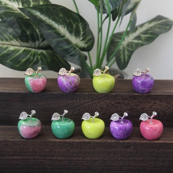 30mm Värvikas Jade Apple Kuju Paranemise Gemstone Nikerdamist Figuriin,Meditatsiooni Kvarts/Kodu/Tuba Decor Jõulud Kingitused  10