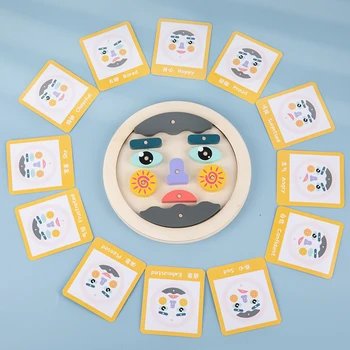 Kuubik Nägu Muutmine Ehitusplokid Juhatuse Peace Puzzle Montessori Tasandil Mängud Mõeldes Väljakutse, Puidust Mänguasjad, Lapsed Lapsed  5