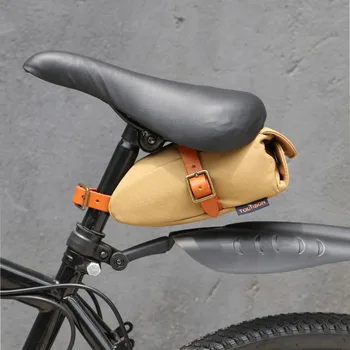 Tourbon Väljas Vintage Khaki MTB Jalgratas Istme Saba kott Kott Bike Telefoni Klahvi Juhul Vaha Lõuend Vett Tõrjuv Jalgrattasõit Tarvikud  10