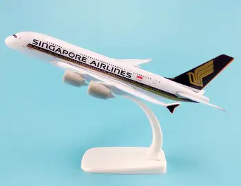 20cm Metalli Sulam Lennuk Mudel Õhu Singapore Airlinesi lennukit Airbus 380 A380 Airways Lennuk Mudel w Seista  0