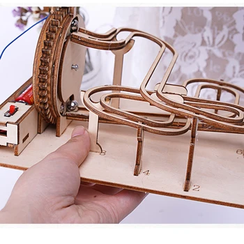 3D Puidust Marmor Käivitada DIY Koguda Mehaaniline Käik Inseneri Mudel Auru Teadus Katse Haridus-Kit Mänguasjad Lastele  5