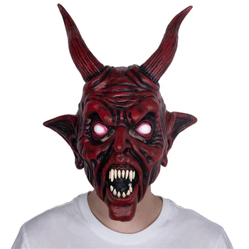 Deemon Mask Halloween Maskeraad Lateksist Mask Jube Punane Sikk Horror Kurat Mask Cosplay Kostüüm Rekvisiidid  5