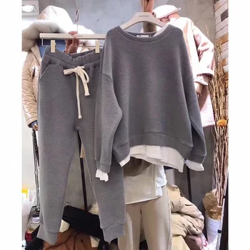 Elegantne Naiste Sweatershirt Ja Püksid Kahe Töö Seab Outifits Spordidressid Naiste Talvel Suusavarustus  3