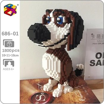 Loomade Maailm Cartoon Beagle Hagijas Koer Istuda Pet Mudel DIY Mini Diamond Plokid, Tellised Hoone Mänguasi Lastele nr Box  1