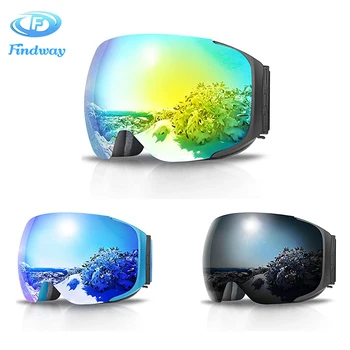 findway Ski Goggles Magnetvälja Kiire Vahetatavad Objektiivid Frameless Dual-Layer Objektiivi Anti-Fog OTG Lumelaua prillid Meestele Naistele  10