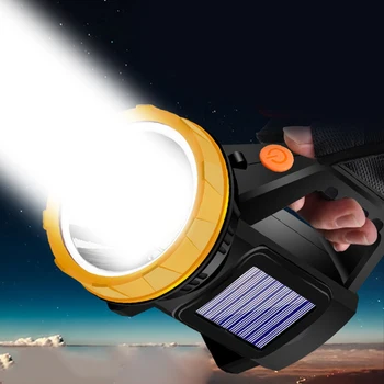Võimas LED Solar Prožektor Portable Led Taskulamp Torch Tugev Valgustid Taskulambid Taktikaline Kerge  4