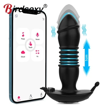 Bluetooth-Teleskoop Eesnäärme Massaaž Sugu Mänguasjad Meeste Anal Butt Plug Dildo Vibraatorid Naistele APPI puldiga Vibraator Gay  10