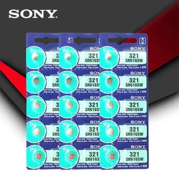 15tk Sony 100% Originaal 321 SR616SW 1.55 V hõbeoksiid Vaata Aku SR616SW 321 Nuppu Mündi Raku MADE IN JAPAN  3