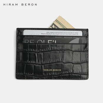 Hiram Beron Isikustatud Oma krediitkaardi omanik Ehtne Nahk Krokodill Muster Kompaktne Rahakott Kaardi Puhul pulmad ukse kingitus  5