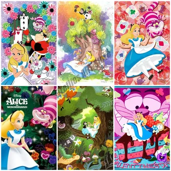 Disney Cartoon Alice In Wonderland Seina Art Lõuend Maali Nordic Plakatid Ja Pildid Seina Pildid Living Home Decor  10