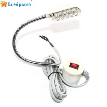 LumiParty 10 LED ' Idega õmblusmasin Töö Hele Valge Valgus, Paindlik Gooseneck Lamp Magnet Paigaldus  10