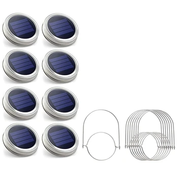 Päikese Mason Jar Tuled -8 Pack 30 LED Veekindlad Kaaned Tuled 8 Käepide(Purgid Ei Kuulu),Ideaalne Väljas Aed  5