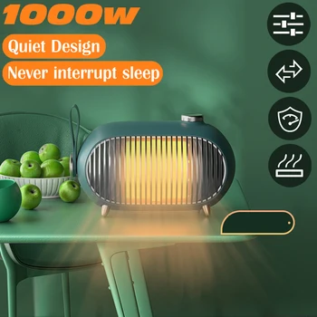 1000W Mini Heater Elektrilised Silent Air Heater Kaasaskantav Desktop Maja Kütmiseks Ahi Radiaator Soojemaks Masin kütteõhu Ventilaatori Kontor  5