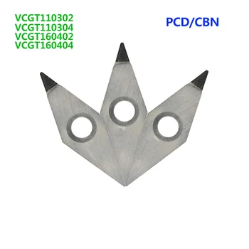 1TK PCD CBN sisesta VCGT110302 VCGT110304 VCGT160402 VCGT160404 CNC Treipingi Keerates Teemant Lisab Karbiid Mehaaniline Vahend Lõikur  10