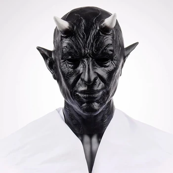 Cosplay Mephistopheles Mask Õudus Deemon Sarv Mask Kurat Tapja Lateks Kiiver Maskeraad Karneval Halloween Kostüüm Rekvisiidid  5