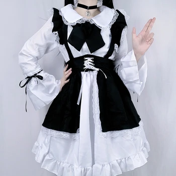 Neiu Kostüüm Lolita Kleit Seksikas Anime Cosplay Must Valge Põll Cosplay Neiu Kleit Mehed Ühtne Kohvik Seksikas Komplekt, Erootilised Kostüümid  10