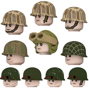 UUS WW2 USA Armee Sügis Riided Sõdurid Arvandmed ehitusplokid Ameerika Jalaväe Kiiver Mini Tellised Mänguasjad Lastele Kingitus  5