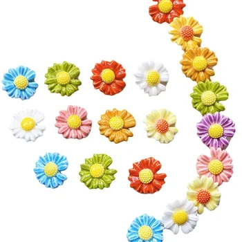 18 * 18mm keraamiline Daisy Pärlitest väikesed värsked lilled DIY käsitöö ehted klambri külge kõrvarõngad ja käevõru tarvikud, materjalid 6tk  10