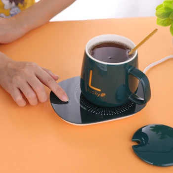 Elektrilised Soojendusega Diplomeeritud Kohvi Kruus Cup Soojemaks Pad-USB-Powered Home Office Piima Tee Vee -, Kütte Matt 55° Termostaadiga  5