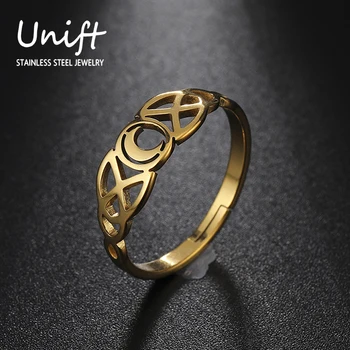 Unift Mood Roostevabast Terasest Moon Ringi Viking Iiri Sõlm Vana Amulett Vintage Ehted Naiste Aksessuaarid Pool Naiste sõrmus  10