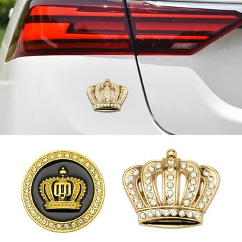 Auto Auto 3D Diamond Crown Kuninganna Printsess Metallist Rinnamärk Kleebised Kleebised Isikliku Mood Kaunistamiseks Honda Toyota BMW VW  10