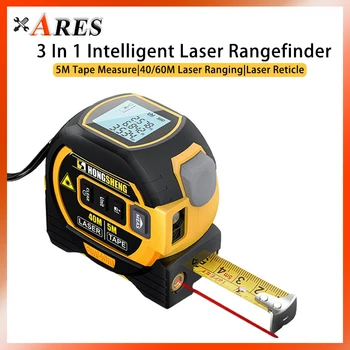 3 In 1 Laser Rangefinder Intelligentne ülitäpne Elektrooniline Joonlaud 5M mõõdulint 40/60M Laser Ulatudes LCD Ekraani Taustvalgustus  10