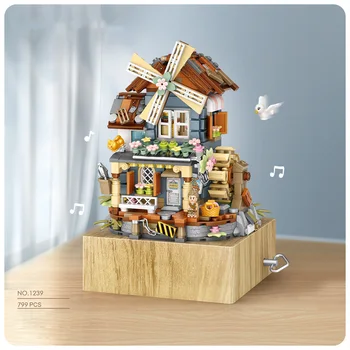Creative City Street View Tuuleveski Maja Mini Blokeerida Muusika Box Koguda Ehitustellised Arvandmed Haridus Mänguasja Kogumine  10