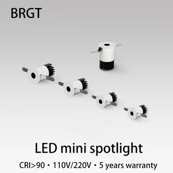 BRGT Led Mini Spot Light Süvistatavad Ring Tähelepanu keskpunktis Väike-3W 5W 7W Valgusti 10W Alumiinium Lae Lamp Kapis Ehted Koju  10