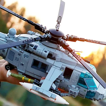 DEDOU Mänguasi Helikopter Võitleja ehitusplokid Aerospace Valgustatuse Sõjaline Võitlus Sisesta ehitusplokid Laste Mänguasjad  5