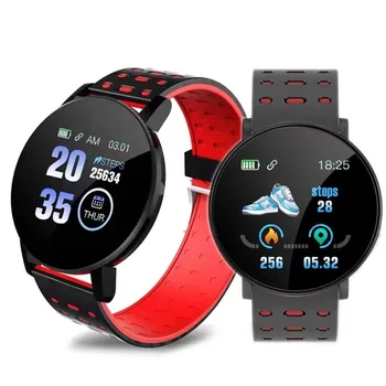 119Plus Mehed Nutikas Käevõru vererõhk Veekindel Sport Ring Kell Fitness Tracker Naiste Smartwatch Android ja Ios Huawei  10