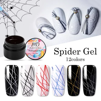 1 Karp Spider UV Gel Polish Elastne Joonis Geel-Lilla-Kollane Valge Segatud Värve Leotada Maha Nail Art Geel-Lakk  10
